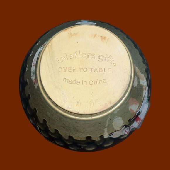 Vintage 1980s Teleflora Gift Ceramic Oven to Table Bowl 8” - Picture 6 of 6